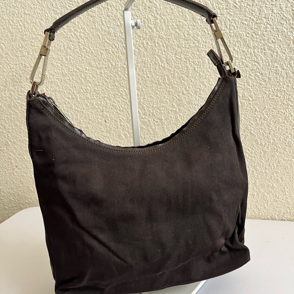 Gucci vintage brown small cloth hobo bag - Picture 9 of 13